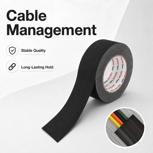 Matte Black Gaffer Tape, 270U, 2 in x 30 yd, Heavy-Duty Cloth Tape, Strong Hold, Easy Tear, Residue-Free Removal for Stage, Photography, Cables and Home Use